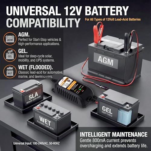 MP00205A 12V 800mA Automatic Battery Charger Maintainer