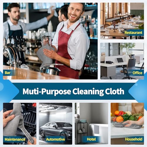 Grey Microfiber Cleaning Cloth (8 Count)