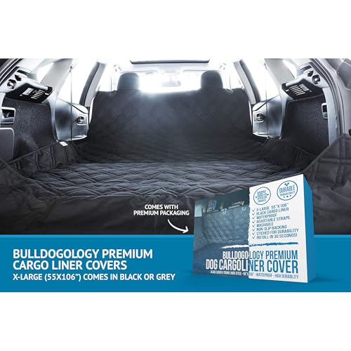 Bulldogology SUV Cargo Liner for Dogs 55"x106" Heavy Duty Pet Trunk Cargo Cover