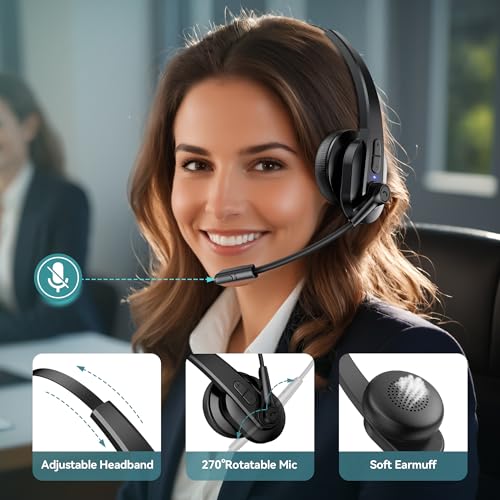 Bluetooth Headset with USB Dongle for Computer