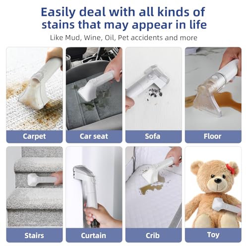 400W 18Kpa Carpet Cleaner Machine with 1 Bottle Cleaning Solutions