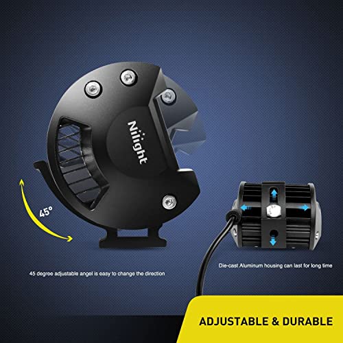 2PC 4Inch Yellow Led Pods Triple Row 60W Flood Spot Combo Driving Fog Lights with 16AWG Switch Wiring Harness Kit (2 Count)