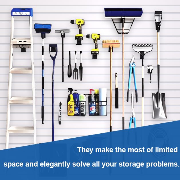 20 PCS Slatwall Accessories Kit for Garage Rooms Shops Storage Organizing Display