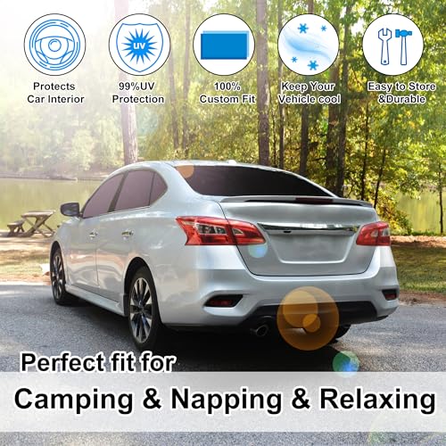Window Shades for Nissan Sentra 2014 2015 2016 2017 2018 2019 Accessories Car Side Full Windows Rear Triangular Windshield Sun Shade Sun UV Rays Privacy Protection for Camping Napping 8PCS (8 Count)