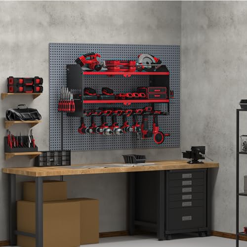 Power Tool Organizer with Charging Station Wall Mount