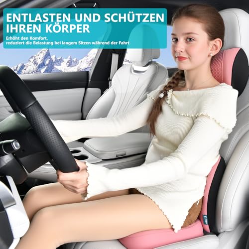 3 PCS Seat Cushion for Carseat Lumbar Support Pillow Car Neck Headrest Pillows Memory Foam Gel Memory Foam Massage Point Seat Pads Pressure Relief Back Cushion for Office Chair (3 Count)
