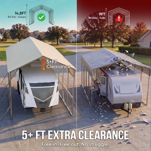 14x30x15 FT RV Metal Carport