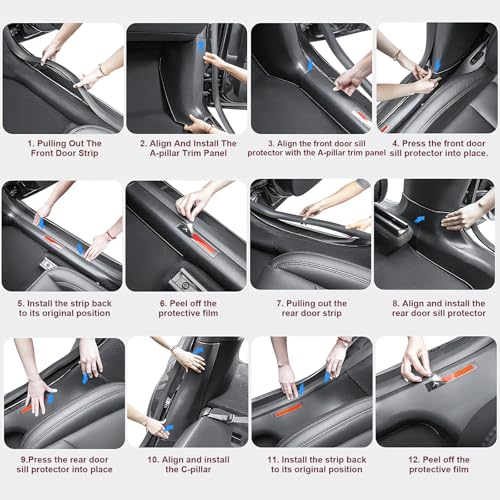 8PCS Door Sill Protector for Tesla Model Y Juniper 2025 2026 5 (8 Count)