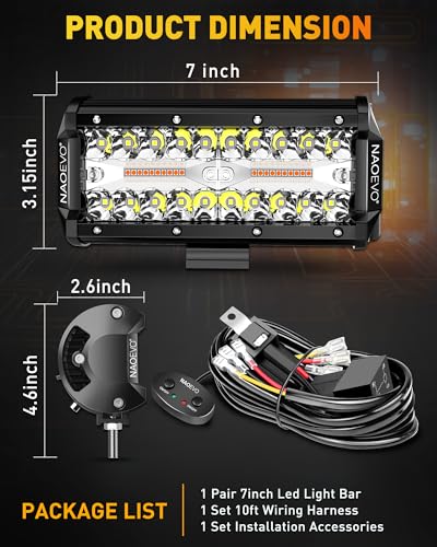 7 Inch LED Light Bar (2 Count)