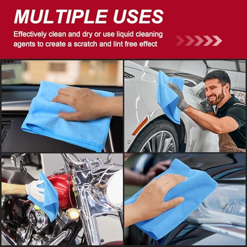 200 Pcs Microfiber Cleaning Cloth 16x16 Inch Microfiber Towels for Car Ultra Absorbent Cleaning Rags Reusable Lint Free Streak Free Detailing Towel for Car Washing Drying Dusting (200 Count)
