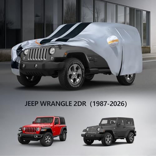 Multi Layer Car Cover Custom Fit for Jeep Wrangle 2 Door CJ YJ JK JL