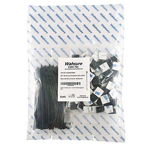Strong Self Adhesive Wire Clips Cable Zip Tie Mounts 3 (100 Count)