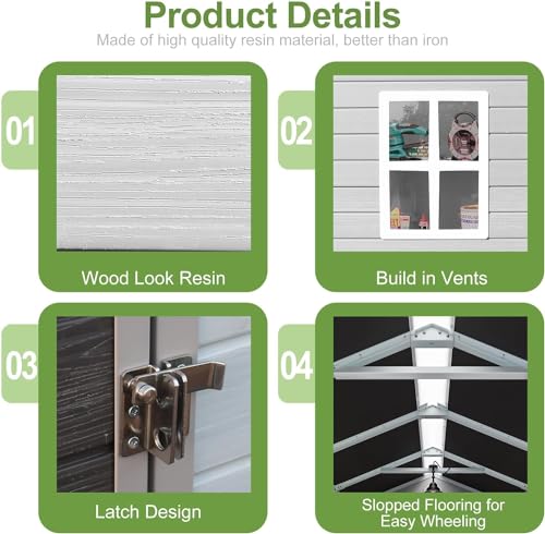 6x4 Resin Outdoor Storage Shed