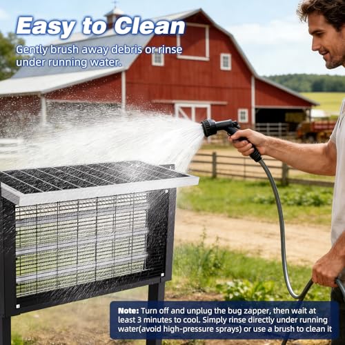 Heavy Duty Solar Bug Zapper for 8000 sq.ft with 30W Solar Panel