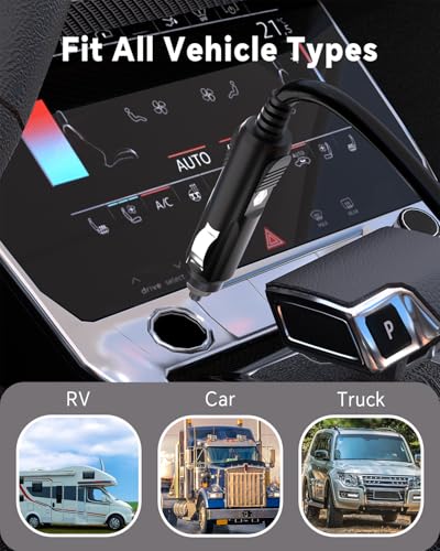 Car Charging Cable Compatible with Jackery Anker EcoFlow 16AWG Car Cigarette Lighter Charger to 6 in 1 Cable Cigarette Lighter Charging for Portable Power Station (6 Foot)