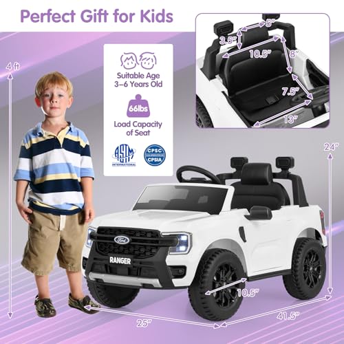 Ride On Car 12V Licensed Ford Ranger Electric Vehicle for Kids