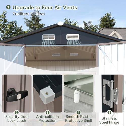8x6 FT Shed Outdoor Storage Shed
