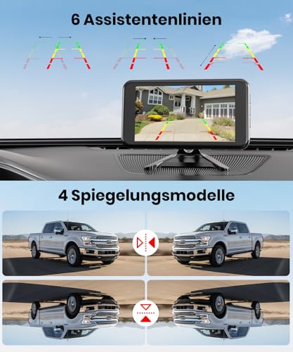 5" Solar Wireless Rear View Camera 2 Mins Installation HD1080P