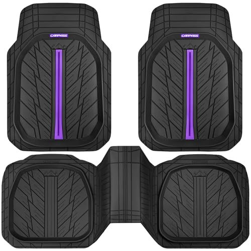 Tire Tread DeepDish Rubber Floor Mats for car Heavy Duty car mats All Weather (3 Count)