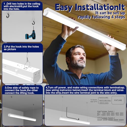 8FT LED Linear Strip Light 6 Pack (6 Count)