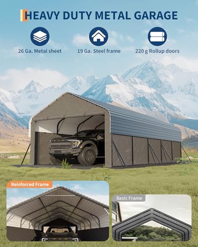 12x25x9 ft Metal Carport Oversized