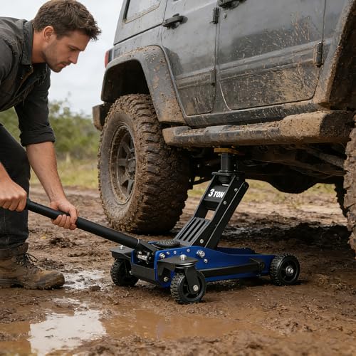 3 Ton Off Road Jack with Big Wheels