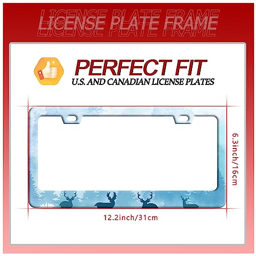Deer License Plate Stainless Steel Car Parts Decorative 12.3"x6.3"