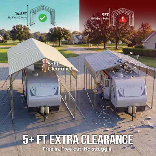 14x25x15 FT RV Metal Carport