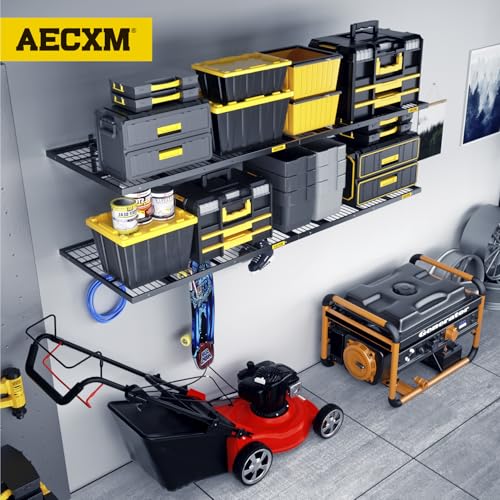 1.64x4ft 4Pack Wire Shelving Unit Heavy Duty Garage Storage Shelves Wall Mounted Black 1120lbs Load Capacity(20 (4 Count)