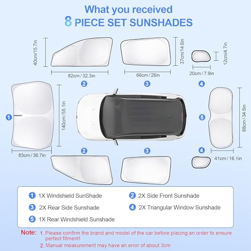 8pcs Car Window Shades for Jeep Compass 2017 (8 Count)
