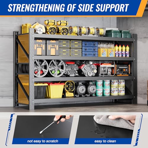 68" W Storage Shelves 8000lbs Garage Metal Shelving Heavy Duty Garage Shelves Adjustable Storage Shelves for Industrial