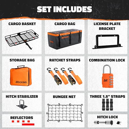 500 Lb Capacity Steel Trailer Hitch Cargo Carrier for 2" Receivers