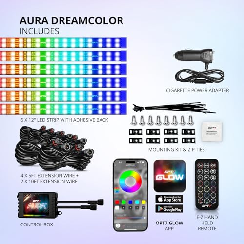 Aura DreamColor Double Glow Interior Truck Lights with App & Remote (6 Count)