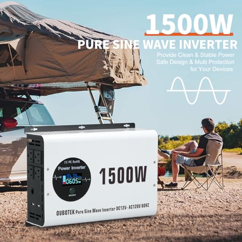 1500W Pure Sine Wave Power Inverter 12V to 120V AC