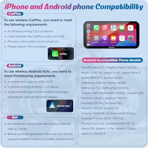 W603B 6.3" Motorcycle Carplay Screen for R1200GS R1250GS S1000XR