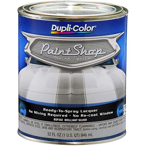 BSP202-2 PK 'Paint Shop' Brilliant Silver (Metallic) Finish System Base Coat - 1 Quart, (Case of 2) (64 Fl Oz)