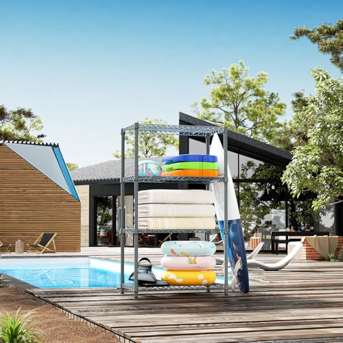 4 Tier Outdoor Metal Storage Shelving Unit