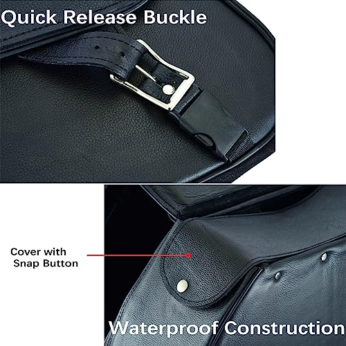 Naked Cowhide Leather Motorcycle Saddle Bags Throw Over Saddlebags (2 Count)