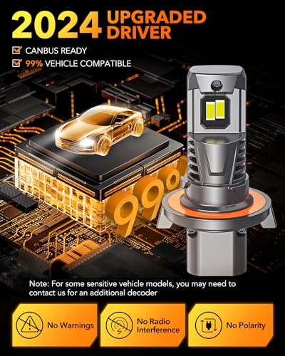 Upgraded H13 9008 Light Bulbs (2 Count)