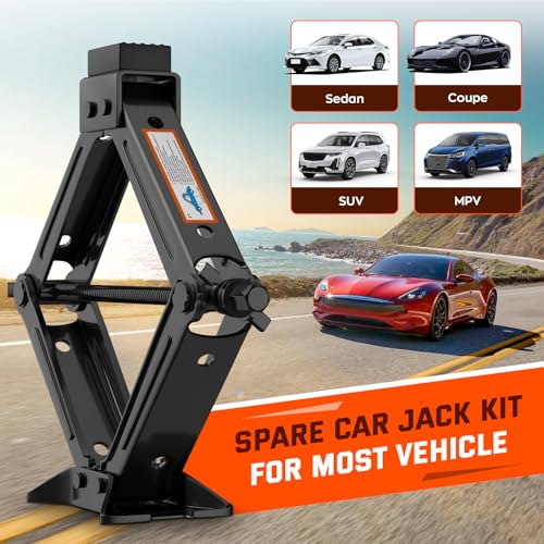 Universal Car Jack Kit Scissor Jack for Car 2 Ton Spare Tire Changing Kit