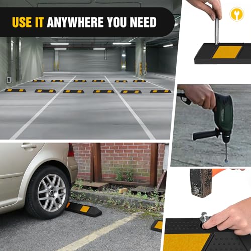 36 Inch Parking Curb with Reflective Strips