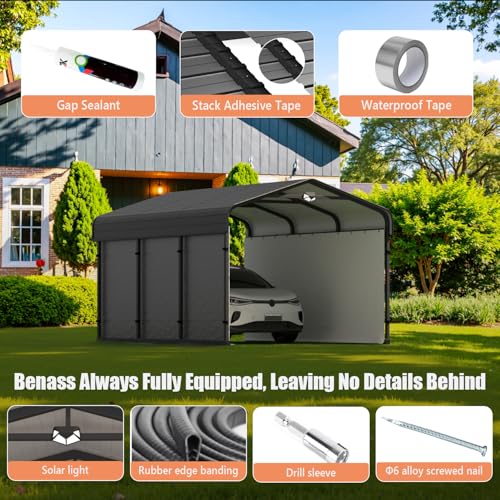 10x15 Heavy Duty Metal Carport Canopy