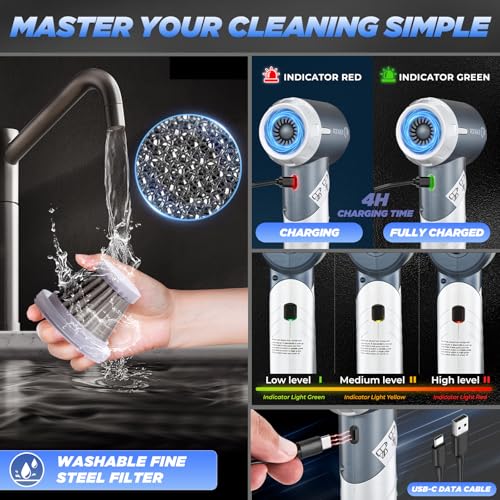 Handheld Car Vacuum Portable Cordless17000Pa HL132 Silver