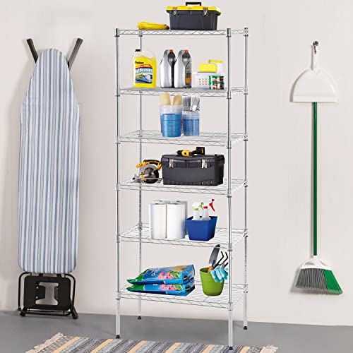 Adjustable Wire Shelving Storage Shelves Heavy Duty Shelving Unit for Small Places Kitchen Garage