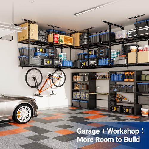 3x8 2 Tier Overhead Ceiling Garage Storage Rack