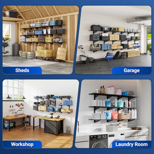 2 Pack 3 Tier 1x3ft Garage Storage Wall Shelving (2 Count)