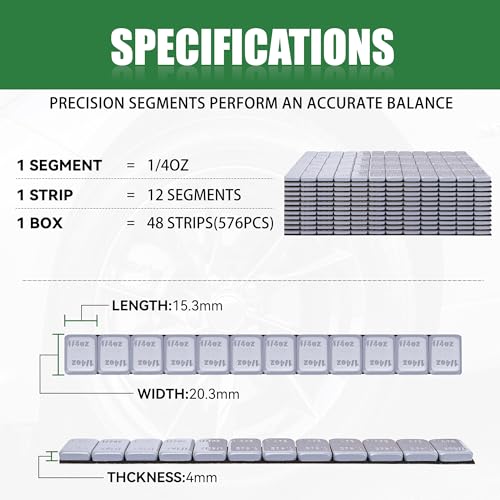 1 4 oz Stick On Wheel Weights 576pcs Easy Peel Gray