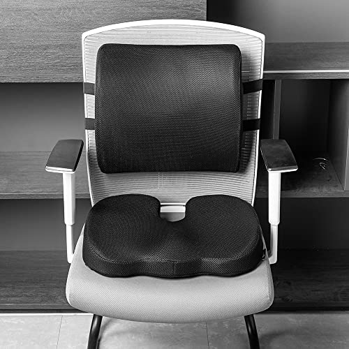 Comfortable Seat Cushion & Lumbar Support for Office Chairs