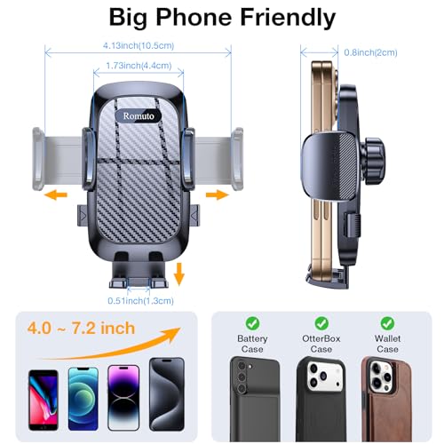 Phone Holders for Your Car Phone Holder MountใSuper SuctionใCell Phone Holder for Car Accessories for Women Menใ360ยฐ AdjustableใSuction Phone Mount for Car