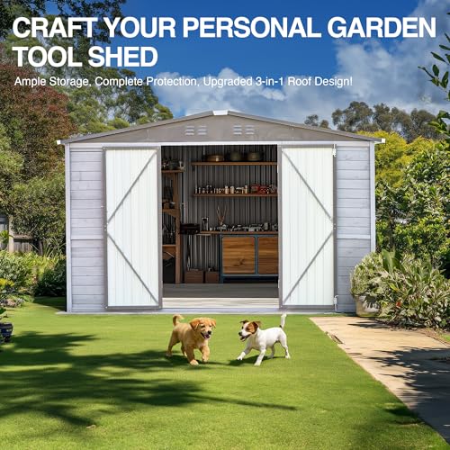 8x10 FT Outdoor Storage Shed with Windows